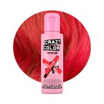 Crazy Color Vibrant Fire Semi-Permanent Hair Dye. Highly Pigmented Pillarbox Red Conditioning & Oil Nourishing Vegan Formula | No Bleach or Ammonia | 100ml