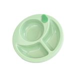 1PCS Baby Silicone Plate Food Warming Plate Injection Hot Water Insulation Bowl Sucker Feeding Bowl for Children Green