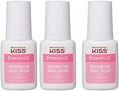 Kiss Powerflex Brush On Nail Glue 0.17 Ounce (Pack of 3)