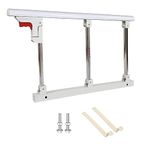 DIALDRCARE Foldable Bed Rail Guard for Elderly, Adults Assist Handle, Bed Guardrails Grab Railway for Disabled Patient Pregnant Women Handicap (Size: 70 x 40 cm, Colour: White, Silver)