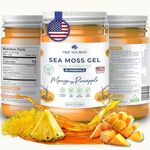 TrueSeaMoss Wildcrafted Irish Sea Moss Gel - Made with Dried Seaweed & Fresh Sea Vegetables, Seamoss, Health Supports & Digestion - Made in USA (MANGO/PINEAPPLE, Pack of 1)