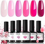 Modelones Pink Gel Nail Polish Set 6 Colors, Hot Pink Tones Neon Pink Shades Magenta Sakura Light Soft to Dark Nail Art Design for Women Girls Salon DIY Home Manicure Kit Mothers Day Nails Gift Visit the modelones Store