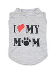 DroolingDog I Love My Mom Dog Shirts Mommy Clothes Boy Puppy T Shirt for Small Dogs Girl