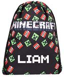 Minecraft - Personalised Drawstring Bags - Great School Bag and Gym Bag for Kids - Official Merchandise - Personalised Gym Bags Fanatics