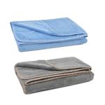 UrbanLeaf Microfiber Large Bath Towel | Quick Dry Super Absorbent - Bath Towel For Men And Women | Blue & Grey | Towel For Bath, Travel, Gym, Beach, Pool, And Yoga (70 X 140 Cms), 250 TC