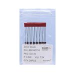 20PCS 1/2W BZX55C7V5 Silicon Planar Power Zener Diodes DO-35 Axial Diode 0.5W 7.5V