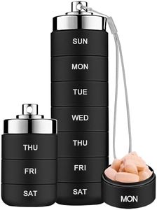 Mossime Metal Pill Organizer Weekly, Stackable Waterproof Travel Pill Box, Large Aluminum Alloy Pill Case Container, BPA Free 7 Day Daily Medicine Organizer for Vitamin, Fish Oil, Supplement