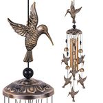 Solawindchime Outdoor Hummingbird Wind Chimes, Hummingbird Bronze Wind Chimes, Gift Wind Chime, Hummingbird Wind Bell Gifts for Women, for Home, Garden, Indoor, Outdoor Decoration, Garden Wind Chime