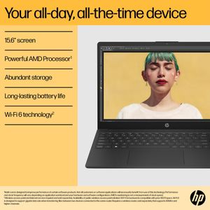 HP 15.6" Laptop – AMD Ryzen 7, 16GB RAM, 512GB SSD, FHD, Windows 11, Jet Black