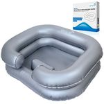 Deluxe Inflatable Hair Washing Basin - Large Inflatable Shampoo Basin/Portable Shampoo Bowl with Built-in Pillow for Supreme Comfort. Portable Hair Washing Sink for bedridden