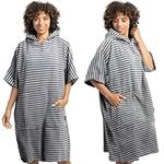 HOMELEVEL Unisex Changing Robe - Mens/Ladies Poncho - Terry Cotton Hooded Surf Poncho for Men/Women Beach Swimming - Adult Sizes S/M L/XL