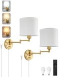 Plug in Wall Sconces with Remote Co