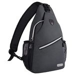 MOSISO Sling Backpack, Multipurpose Crossbody Shoulder Bag Travel Hiking Daypack, Space Gray