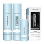Clairol Colour Studio Permanent Colour Cream Hair Dye Long-lasting Rich Tones 100% Grey Coverage Hair Colouring Kit 3-step Hair Colour Routine 2/0 Midnight Black