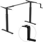 Mount-It! Stand Up Desk with Manual Crank, Frame Only, Height Adjustable Sit-Stand Base, Standing Ergonomic Home Office Desk Workstation, Black