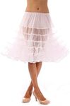 Malco Modes Women's 1950s Vintage Tulle Petticoat Half Slip Tutu Underskirt Plus-Size Lingerie & Dance Comfort wear 578 White