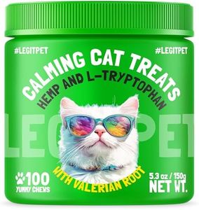 LEGITPET Cat Calming Treats Natural Anxiety Relief for Indoor Cats Stress & Travel Storm Separation Support Helps with Vet Visits, Grooming & Loud Noises Soothing Behavior Aid 100 Yummy Chews