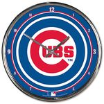 WinCraft Chicago Cubs Round Chrome Wall Clock, Team Color, One Size