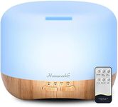 Homeweeks 300ml Essential Oil Diffuser, Quiet Aromatherapy Mist Diffusers for Essential Oils, Wood Grain Ultrasonic Oil Diffuser with Remote Control,Timer, 7 Colors Light for Bedroom (300ml)…