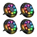 Solar Spotlights Outdoor Garden,Laliled Ground Lights Solar Powered with 12 LED,IP65 Waterproof,Outdoor Solar Landscape Lights for Yard Lawn Patio Pathway Fence Walkway,7 Colors Changing Light 4 Pack