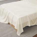 King Size Flat Sheet Only - Ultra Soft & Breathable Brushed Microfiber Top Sheet Only for King Size Beds, King, Ivory