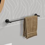 U-S-F BATH ACCESSORIES Towel Rod For Bathroom, 304 Stainless Steel Towel Holder, Cloth Hanger For Bathroom, Towel Bar, Towel Stand, Towel Hanger For Wash Basin(24 Inch -Black Finish, Round)