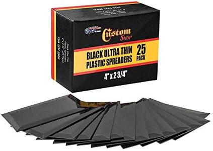 Custom Shop 4" x 2-3/4" (Pack of 25) Double Sided Black Plastic Ultra Flexible Filler Spreaders