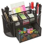 OFIXO 9 Compartment Metal Mesh Pen Stand - Perfect Desktop Pen Organizer for Office, School, and Home - Sturdy and Sleek Design - Ideal for Pens, Pencils, Markers, and More