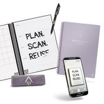 Rocketbook Fusion Smart Reusable Notebook - Calendar, To-Do Lists, and Note Template Pages with 1 Pilot Frixion Pen and 1 Microfiber Cloth Included - Lightspeed Lilac, Executive Size (6" x 8.8")