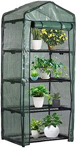 Small Plant Greenhouses, Garden 4 Tier Mini Greenhouse Reinforced Replacement Heavy Duty Cover 70 x 50 x 160 cm/27.55 * 19.68 * 62.99 in （Not Include Iron Shelf）