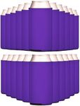 TahoeBay Slim Can Cooler Sleeves (25-Pack) Skinny Tall Cans 12 Oz Bulk Thin Seltzer Fit Sublimation Blanks for Vinyl Plain Blank Foam Beer Bottles Black White Assorted Solid Set (Purple)