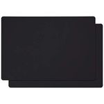 Silicone Mats for Kitchen Counter, Large Silicone Countertop Protector 25" by 17", Nonskid Heat Resistant Desk Saver Pad, Multipurpose Mat, Placemat, Black, 2PCS