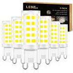 G9 Led Light Bulbs,Golspark Chandelier Light Bulb,6000K Daylight White,4W (40W Halogen Equivalent),Standard G9 Bi Pin Base,Non-dimmable,360°Beam Angle,350LM,6 Pack