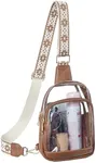 Telena Clear Bag for Stadium Events, Clear Purses for Women Stadium Crossbody Bag Transparent Fanny Pack for Concerts Brown