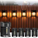 DOESLAG Pack of 4 Patented Outdoor Solar Fence Lights | Auto ON/Off, Easy Installation, and All-Weather Resistant | High Efficiency Energy Saving | Ideal for Garden, Yard, and Deck Illumination