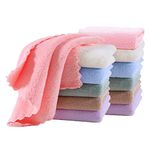 Pfimigh 12 Pack Baby Washcloths, 10 x 10 Inches Coral Fleece Washcloths, Extra Absorbent and Soft Wash Cloth for Infants Sensitive Skin