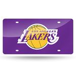 NBA Los Angeles Lakers - Purple Laser Inlaid Metal License Plate Tag