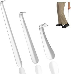 UNIDEAL 3 Piezas Calzador de Acero Inoxidable, Calzador de Metal 42, 30 y 16 cm, muy Estable, con Ojal para Colgar, Calzador Zapatos para Ancianos Mujeres Embarazadas Niños