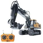 KAHUMBO Remote Control Excavator Toy for 6-12 yr Boys, Best Birthday Gifts for Kids 7 8 9 10 11 Year Old, RC Construction Toys with Metal Shovel, Lights, Sounds 2.4Ghz -Multicolor