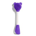 Gleva Double-Headed Facial Massage Brush, Deep Pore Cleansing, Skin Exfoliator Brush, Face Mask Mud & Clay Applicator, Soft and Flexible Silicone Brush, Lips Face Cleansing Exfoliating Brush, Cosmetic Tools (Purple)