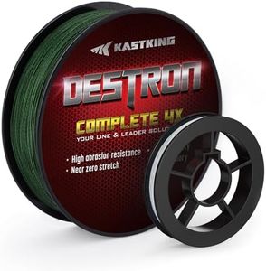 KastKing Destron Complete 4X Braided Fishing Line,Moss Green,40LB,300Yds and Monofilament Leader Line,20LB,15Yds