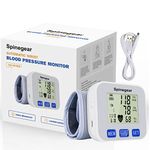 Rechargeable Blood Pressure Monitor for Home use UK CE Approved Digital Wrist Cuff BP Machine Pulse Rate Irregular heart beat Detection Meter USB Auto Pressure Cuff Large LCD Display & Voice Broadcast