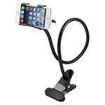 AFUNTA Universal 360 degree Rotation Flexible Long Arms Mobile Phone Holder, Gooseneck Clamp Holder Bracket Stand for iPhone4 / 5 / 5S /6, Samsung Galaxy S3 S4 S5, Note2 / Note3, Android and All Mobiles and Cameras Wide Less than 95mm, Lazy beside Bed, Car, Bedroom, Kitchen, Office, Bathroom (White)