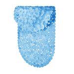 Yeahshion Bathtub Mat Non Slip 69x39cm Shower Mats Non Slip Anti Mould, Bath Mat for Tub with Drain Holes & Suction Cups, Machine Washable, Blue Oval Goose Soft Stone Bathtub Mats