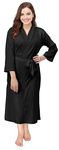 NY Threads Luxurious Women's Cotton Robe Knit Bathrobe (Medium, Black)