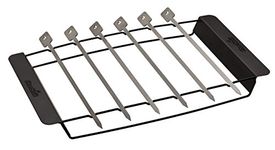 Char-Broil 140587 - Premium Skewer Set and Rack, Stainless Steel, 44.7x24.5x4 cm