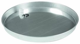 Camco 20841 22" ID Aluminum Water Heater Drain Pan, Non-Punched, w/PVC Fitting