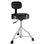 EASTROCK Drum Throne with Backrest Airlift Drum Chair Motorcycle Style Height Adjustable Heavy Duty Drum Seat with Backrest, Drum Stools with Back Rest for Drummer Adults（Motorcycle Black）