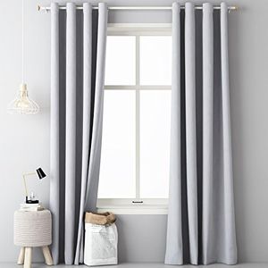 JEMIDI Rideau Opaque - 1x Rideau à œillets en métal pour fenêtre Salon Chambre Bureau - Rideau Opaque 250 x 140 cm Isolant Froid Vent