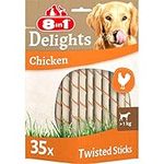 8in1 Delights Chicken Twisted Sticks, healthy chew snack for dogs, 35 pieces